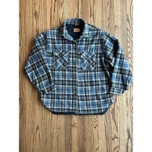 Conte of Florence Long Sleeve Button Up Shirt Jacket‎ Warm Fleece Lined Sz XL